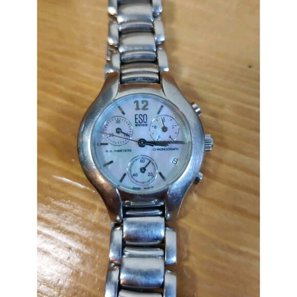 ESQ by Movado E5269 Chronograph MOP Dial Womens Watch Untested Read! main image 6